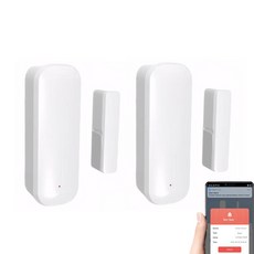 WiFi 도어센서 6팩 스마트 윈도우 도어 알람 무선 마그네틱 감지기 Tuya 호환, 단일 2팩