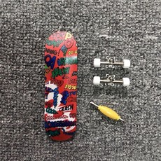 手指滑板 指尖滑板 迷你滑板 砂紙合金指尖軸承輪 新手入門 台灣出貨, 塗鴉手指滑板, 1個