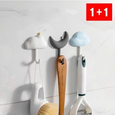 후크 무타공 벽걸이 구름 옷걸이 욕실 주방 접착 다용도, 1개, GSAM 블루