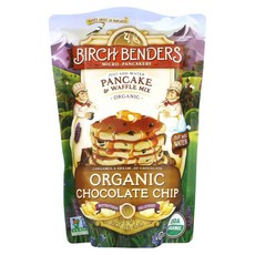 버치 벤더스 팬케이크 & 와플 믹스 유기농 초콜릿 칩 Birch Benders Pancake & Waffle Mix Organic Chocolate Chip 1 lb, 12 oz, 1개