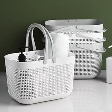 클린 물빠짐 목욕바구니 손잡이 목욕탕 바구니 수납[WB62127], 그레이, 그레이