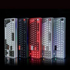 [HL샵]PMO 오로라80 무선 기계식키보드 Aurora80 오로라 할로 3모드 커스텀 알루미늄 유선 2.4G 블루투스 게임용 사무용 키보드, HMX청죽축, 블랙(스페이스바-레드/ARGB/미러글라스/PC보강판)