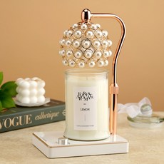 에인디 사라 캔들워머 높이조절 불빛조절+소이캔들 750g세트, 화이트웨딩750g, 사라_로즈골드화이트(일반)