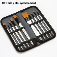 10 개/대 아티스트 페인트 브러시 수채화 나무 손잡이 나일론 지적 머리 DIY 오일 아크릴 그림 미술 용품, 1개