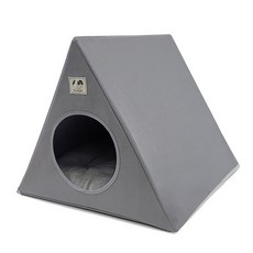 삼각 강아지 집 하우스 실내 텐트 그레이 애견침실 애견집 방석