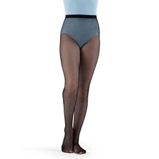 Capezio Big Girls' Studio Basics 뒷솔기 망사 타이트 블랙.124565