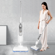 RichMagic 최신형 스마트 스팀청소기 가성비 최우선 초고온 살균 청소기, 화이트