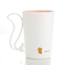 松鼠漱口杯 可愛簡約刷牙杯, 外白內粉松鼠刷牙杯, 1個