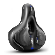 무통증 자전거안장 2중 충격흡수 젤쿠션 실내 전기 자전거, 블랙.블루, 1개