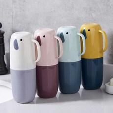 보관 치카컵 학교 칫솔 휴대용 치약 양치 양치컵, 핑크, 핑크