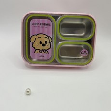 304食品級不鏽鋼便攜式飯盒, 1個, 棕色小狗