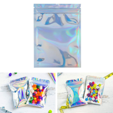 포카 소품 포장 비닐파우치 반투명 밀봉 지퍼백 7.5X10 간식 쥬얼리 귀걸이 선물봉투, 1개
