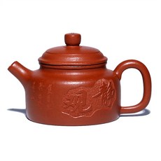 德鍾手工經典紫砂功夫家用茶壺, 1個, 1L, 原礦梨皮朱泥:如圖所示