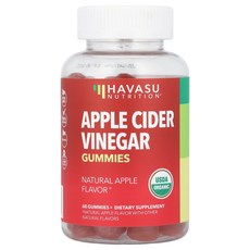 하바수뉴트리션 애플 사이다 식초 구미젤리 초모 함유 천연 사과 맛 구미젤리 60개, HAV46436, 1개