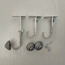 커블 커튼봉 조절브라켓, 1세트, 알루미늄 실버 35mm