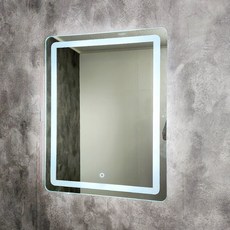 엘비아 LED에칭거울 직접조명 사각거울(원형 양타원) 500~1200, 3.사각라운드형, LED 터치스위치 없음(4000K 주백색)