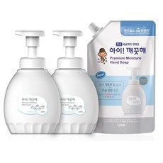 아이깨끗해 프리미엄 핸드워시 450ml x 2 + 리필 600ml - 힐링코튼향 수분보호109595