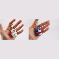 [도닉] 물개 키링 (화이트 블루), 화이트