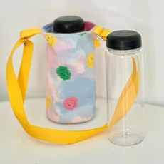 빅쓰리몰 스마일 텀블러백 물병 크로스백, 1개, 파스텔스카이