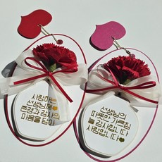 하이수수 스승의날 비누꽃카네이션+감사메시지카드 어린이집 유치원 학원 학교선생님선물, 1세트, 비누꽃카네이션+감사메시지카드(레드색상1+핑크색상1)