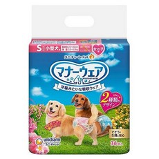 Unicharm Manner Wear 母犬用小型犬尿布, 1個, 36入, S