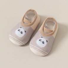 兒童地板襪 秋冬防滑隔涼厚款幼兒軟底加厚嬰兒地板鞋, 1個, 317#一雙米咖色,24-30個月L碼適合腳長15cm內