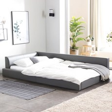 젠티스 베스트 슈퍼싱글 침대프레임 콜렉션 (매트선택), M. 스너그온 PU (그레이) (프레임+더즐립 Z3)