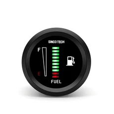 차량 연료 레벨 게이지 플로트 센서 포함 전자 LED 디스플레이 8-18V 블랙 2 인치 52mm, 2)Without Fuel Float
