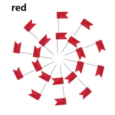 100 개/몫 플래그 모양 긴 핀 압정 컬러 코르크 보드지도 홈 오피스 벽 엄지 압정 장식 도구에 대 한 압정, 03 red