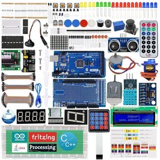 Adept Ultimate 스타터 키트 IDE 호환됩니다 2560 가이드북이 LCD 학습 스테퍼 Mega 포함된 PDF Arduino 1602 ADXL345 모터 키트와