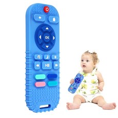 Hooku 0-6개월 아기를 위한 실리콘 치발기 장난감 6-12개월 아기를 위한 치발기 아기를 위한 원격 치발기 아기를 위한 감각 장난감 아기 츄 장난감, 블루 2