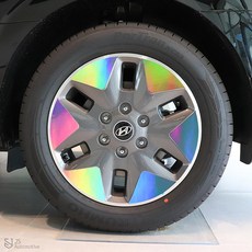 [비브랜드] 피그파인더 18인치 빛 반사 홀로그램 휠마스크 스티커 포인트 튜닝 흠집 스크래치 기스보호 커버 데칼 차량용품 스타리아 호환, 투어러_프리즘, 1개