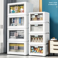 다용도 리빙박스 수납함 오픈형 접이식 리빙박스 대형 투명 수납함 슬라이딩 리빙박스 라지 3개, 핑크