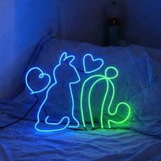 네온 사인 철사 내장형 불투 DIY 만들기 인테리어 조명, 4.7mm(핑크) 1m