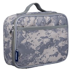 Wildkin s Insulated Lunch Box – Durable and Reusable for School & Travel - Digital Camo, 디지털 카모, 9.75 x 7 x 3.25 인치