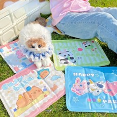 룰루라이프 [지앤지] 시원한 쿨매트 방수 아이스 쿨링 젤리 냉감 패드 학생 독서실 반려동물 쿨방석, 쿨베개, SN.쿨방석 카피바라