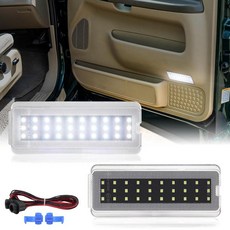 LED 인테리어 도어 패널 무료 조명 1999-2007 포드 F250 F350 F450 F550 슈퍼 듀티 및 2000-2005 익스커션 화이트 자동차 도어 웰컴 램프 연장 하