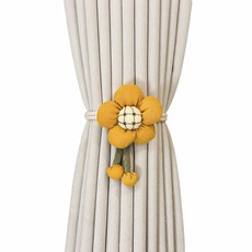 하나드림 말랑이 플라워 커튼끈 커텐 타이백, 2개, 오렌지
