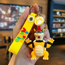 7가지 스타일 슈퍼 마리오 키체인 브로스 루이지 토드 요시 바우저 액션 피규어 모델 PVC 만화 가방 인형 펜던트 장난감 선물, Bowser