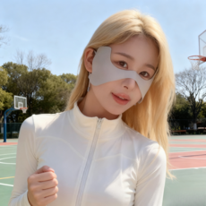 자외선 차단 골프 나비마스크 자외선차단 통기성, 라이트그레이, 2개