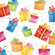 IHR Ideal Home Range 칵테일 냅킨 일회용 3겹 종이 파티 냅킨 팩 12.7 x 12.7cm(5 x 5인치) 생일 선물 20개, Birthday Presents