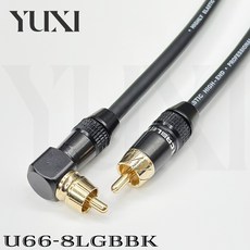 YUXI AV訊號線 適用於家庭影院 紅白蓮花頭設計 音質傳輸穩定, 1個, RCA公直頭轉彎頭 黑色 單條,1.5米 含雙頭 單條