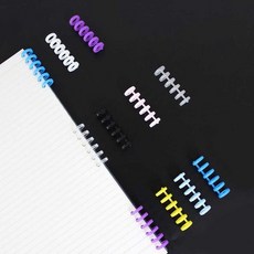 6공 셀프 제본 바인더링 루즈링 클릭링 10mm, 1개, 혼합색상