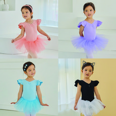 어린이 아동 프릴 튜튜 발레복 스냅단추 발레학원준비물 4~10세