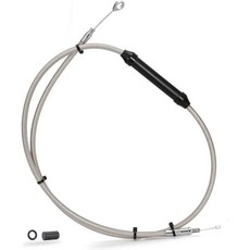 MoKitDora 19872006 트윈 캠 클러치 케이블 스테인레스 스틸 편조 4 할리 에볼루션 5단 변속기용 연장 길이 업그레이드 투어링 다이나 소프트테일 모델 크롬, 4 Inch, Chrome, 1개