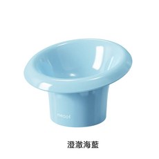 meoof 花花寵物陶瓷碗 飼料碗 貓食碗 高腳碗 陶瓷碗 寵物碗 餵食器 餐碗 水碗 食盆 覓凹 台灣總代授權, 海藍色, 1個