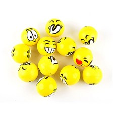 퍼줌 노랑 이모티콘 소프트볼, 12개 1세트