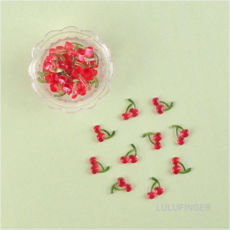 [룰루핑거] 플라스틱 파츠 상큼 체리 1x1.2cm (약 50개입), 없음