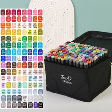 MILLANDA 마커 펜 세트 쌍두 아동 학생 미술회화속건화필 수채화 펜 120색 필통 1세트, 1개, 120개