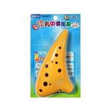 UBILIN 優筆霖 陶笛 12孔中音陶笛 (贈樂譜) 6孔陶笛 音樂課適用 新全文具 安全認證, 1個, 6孔陶笛附樂譜 顏色隨機